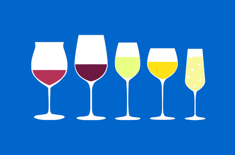 taças adequadas para vinho