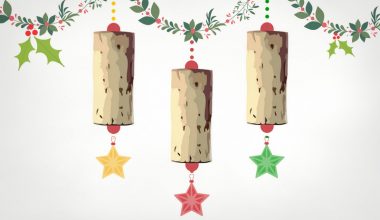 Enfeites de natal feitos com rolhas de vinho