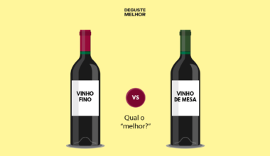 Garrafa de vinho fino ao lado de um vinho de mesa