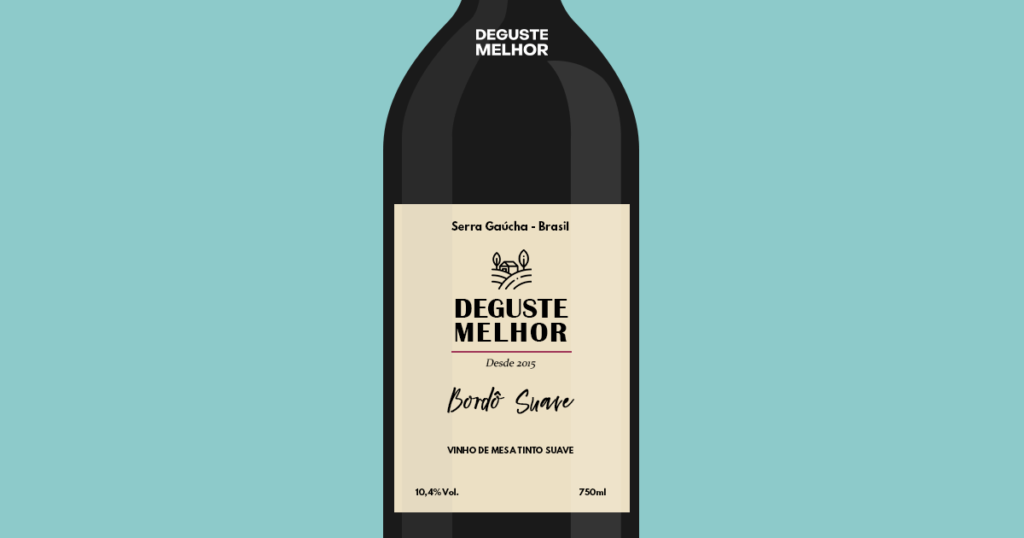 Close de um rótulo de vinho de mesa