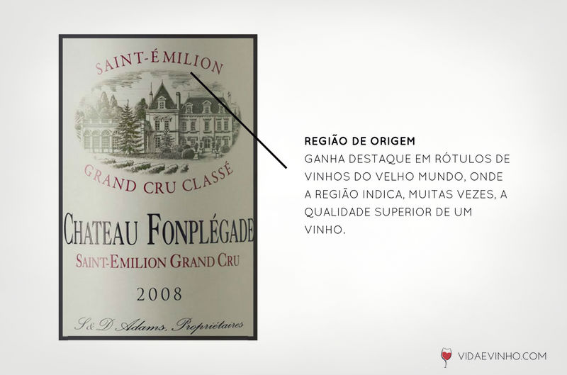 rótulo de vinho - região de origem